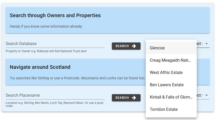 Search Database of Owners or Locations